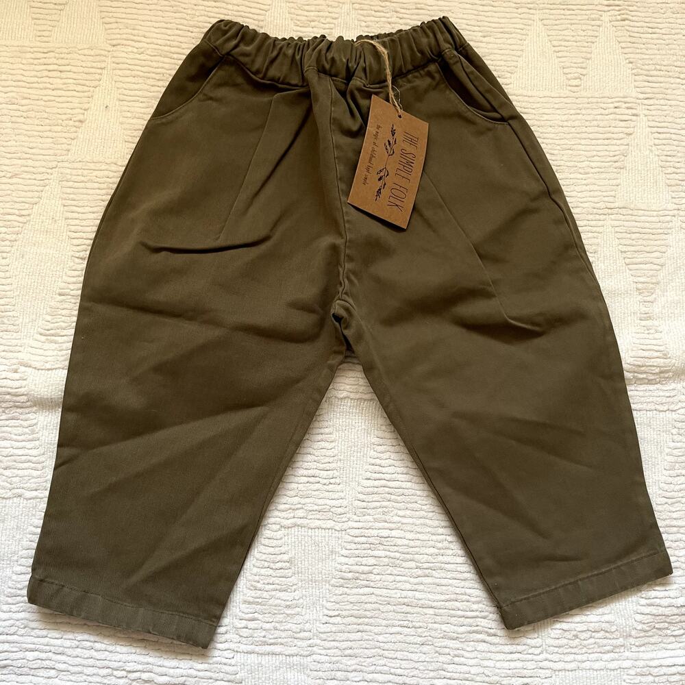 NWT The Simple Folk 2/3 Twill Trouser